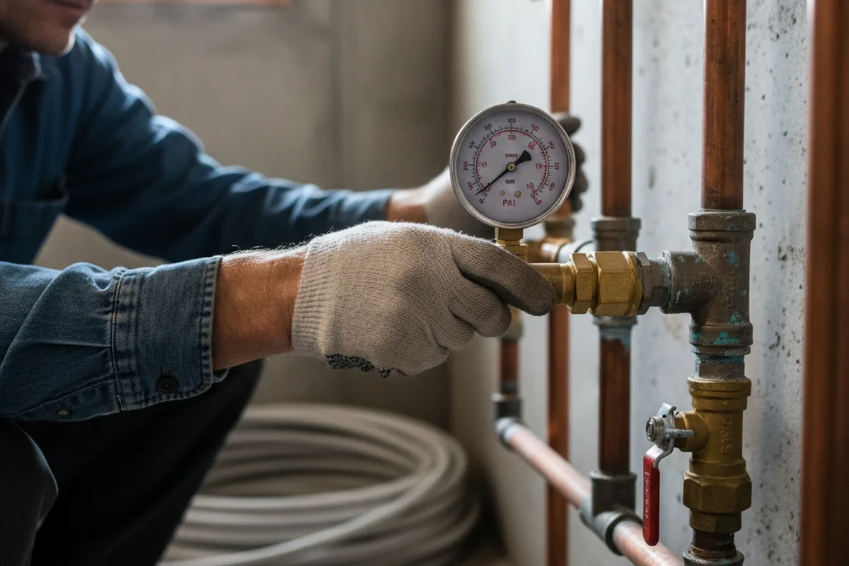 Pressure testing a repaired line during Water Line Repair in Burlison
